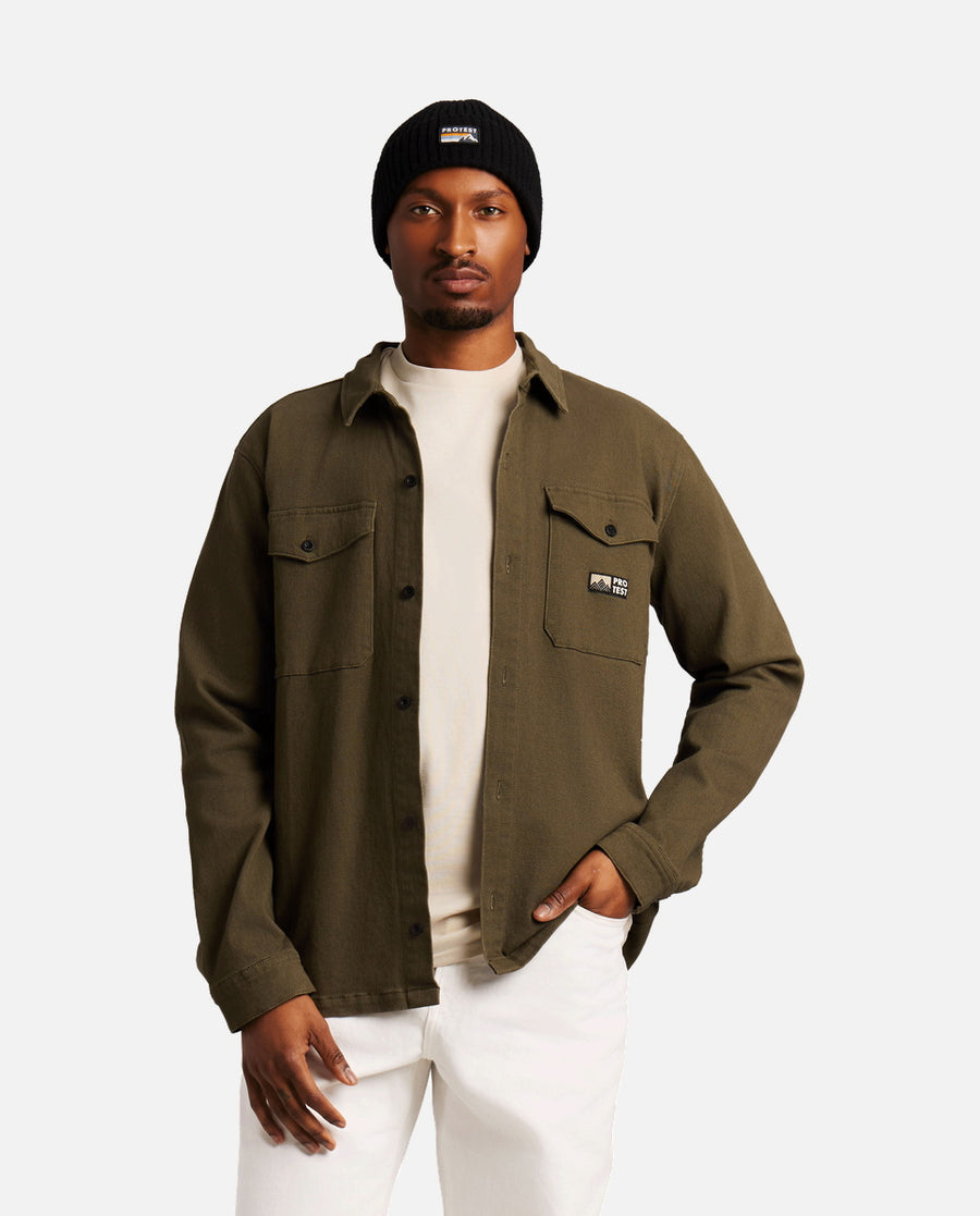 Camisa Hombre M Lombard Outdoor Shirt Protest Verde