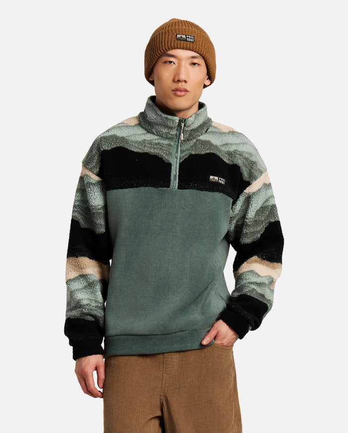 Sudadera Hombre M Public Outdoor 1/4 Zip Top Protest Verde