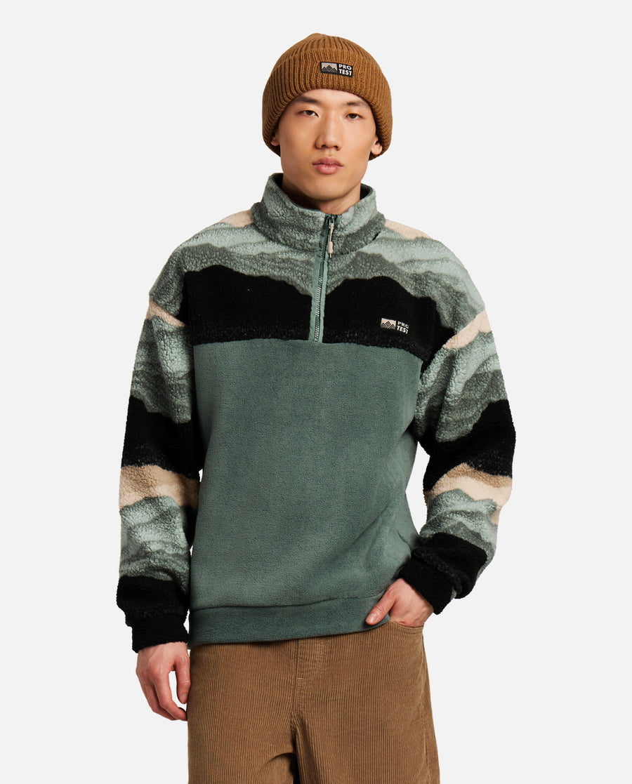Sudadera Hombre M Public Outdoor 1/4 Zip Top Protest Verde