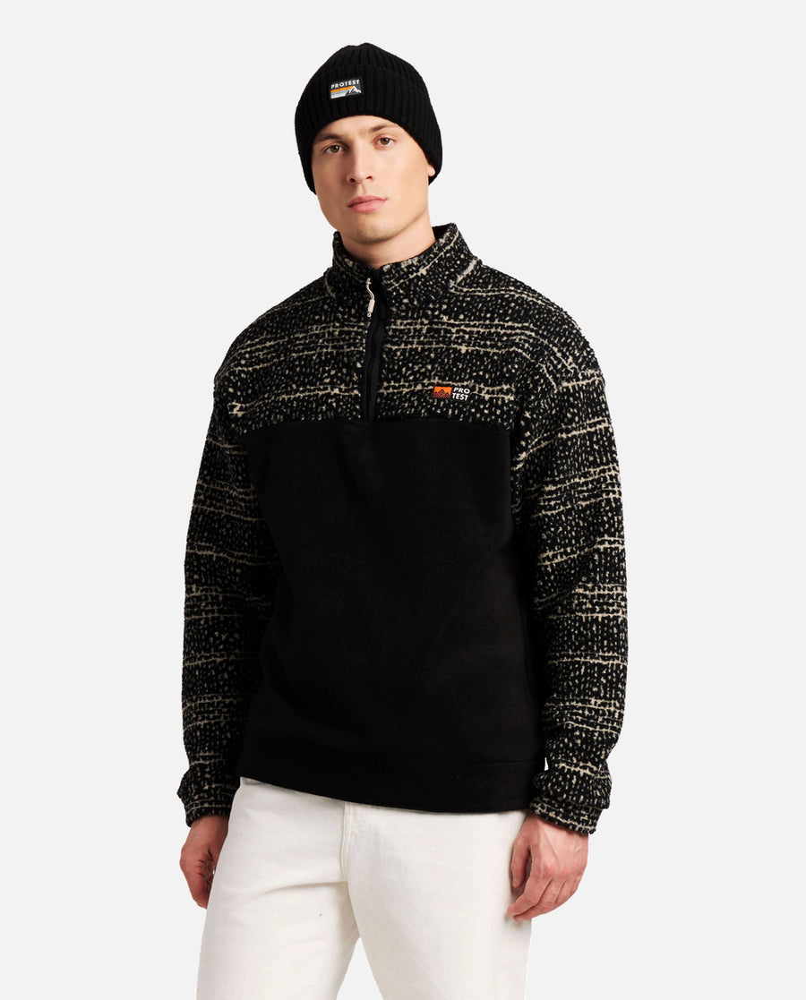 Sudadera Hombre M Public Outdoor 1/4 Zip Top Protest Negro